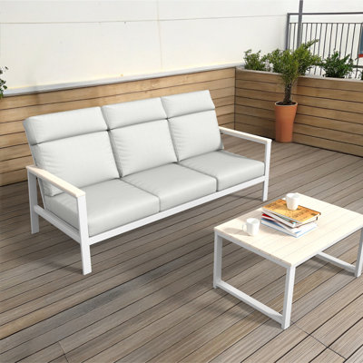 Canapé d'extérieur en métal avec coussin Sunbrella Townsend
