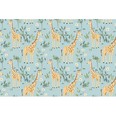 Giraffe Animal Blue Bedding