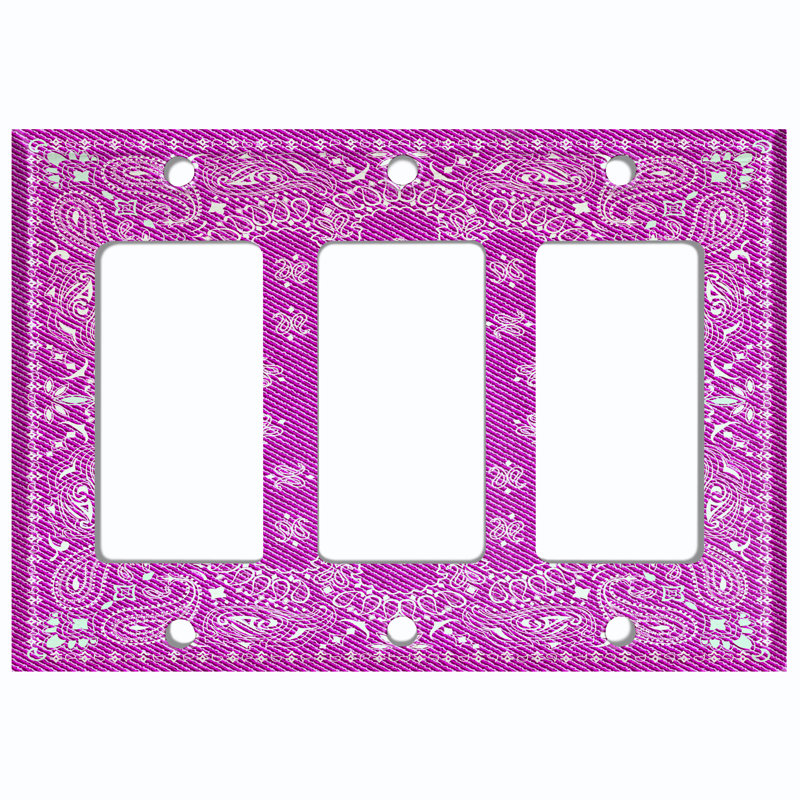 Patterned 3 - Gang Toggle Light Switch Standard Wall Plate, Pink
