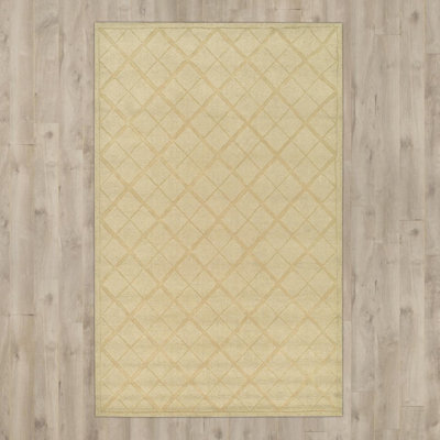 Tapis taupe en laine touffeté à la main Argyle