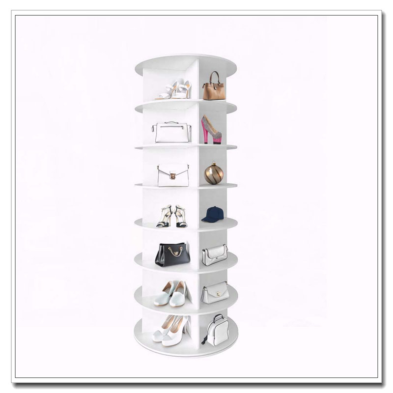 360-Degree Rotating Shoe Rack Tower with 28-Pair Capacity