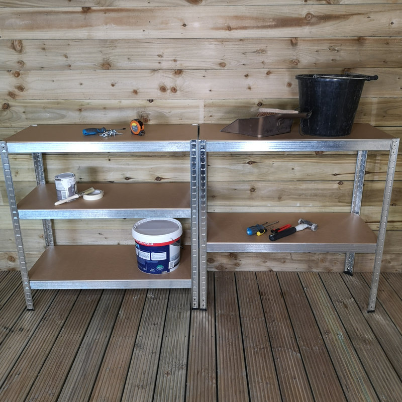 Aneissa 90cm W Metal Height -Adjustable Shelving Unit with Wheels