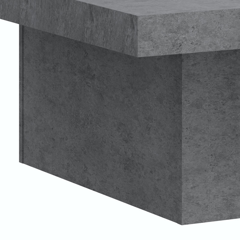 Caomhan Block Coffee Table, Gris, 16.1" H x 35.4" L x 35.4" W