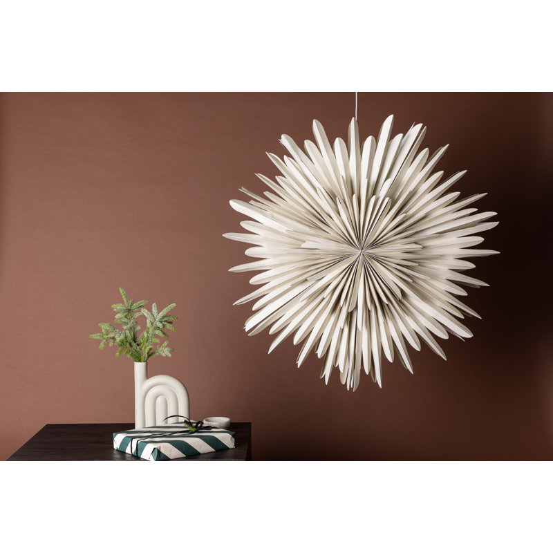 Brooklana 1 - Light Geometric Pendant, Beige, 100cm H x 100cm W x 100cm D