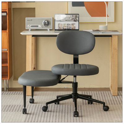 Chaise de bureau ergonomique à pieds croisés multi-positions pour adultes, fauteuil pivotant de méditation et de TDAH avec support pour le dos et base roulante