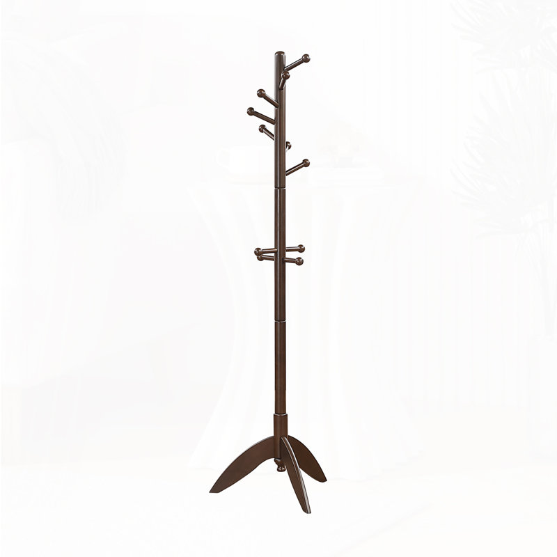 Portemanteau en bois massif, 11 crochets, Marron foncé