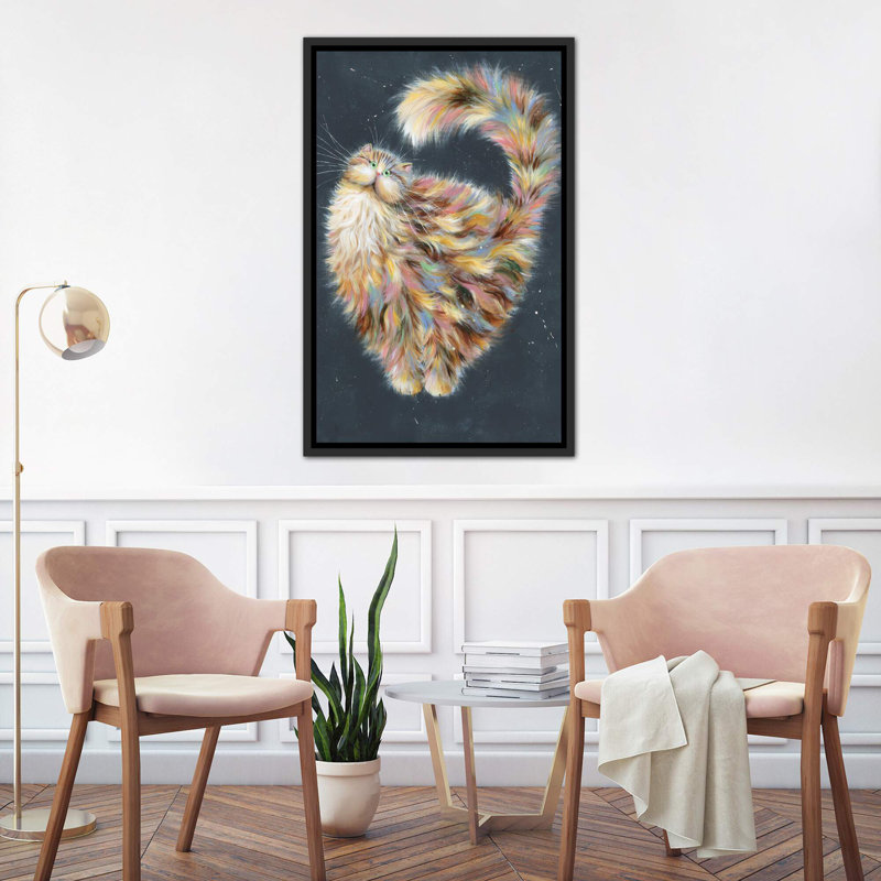 Patapoufette par Kim Haskins-impression d’art graphique, H 26 po x l 18 po x P 1,5 po, Toile avec cadre noir patiné