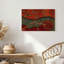 Art mural sur toile rouge et vert avec cercles concentriques-2014341874