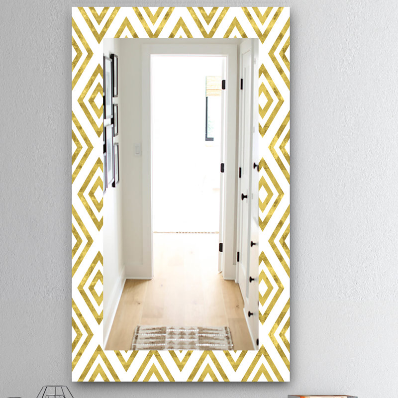 Miroir d’appoint en nid d’abeilles 1 mid-century, H 39,4 po x l 29,5 po