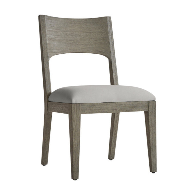 Calais Patio Dining Side Chair with Cushion, Light Grey Vinyl 6503-010
