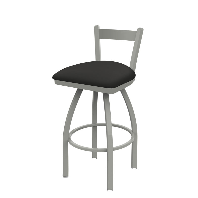 821 Catalina Low Back Swivel Bar Stool, Anodized Nickel, Canter Iron, Counter Stool (25" Seat Height)