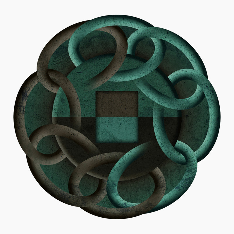 Geometric Indoor Rug, Novelty 5'3" x 5'3"