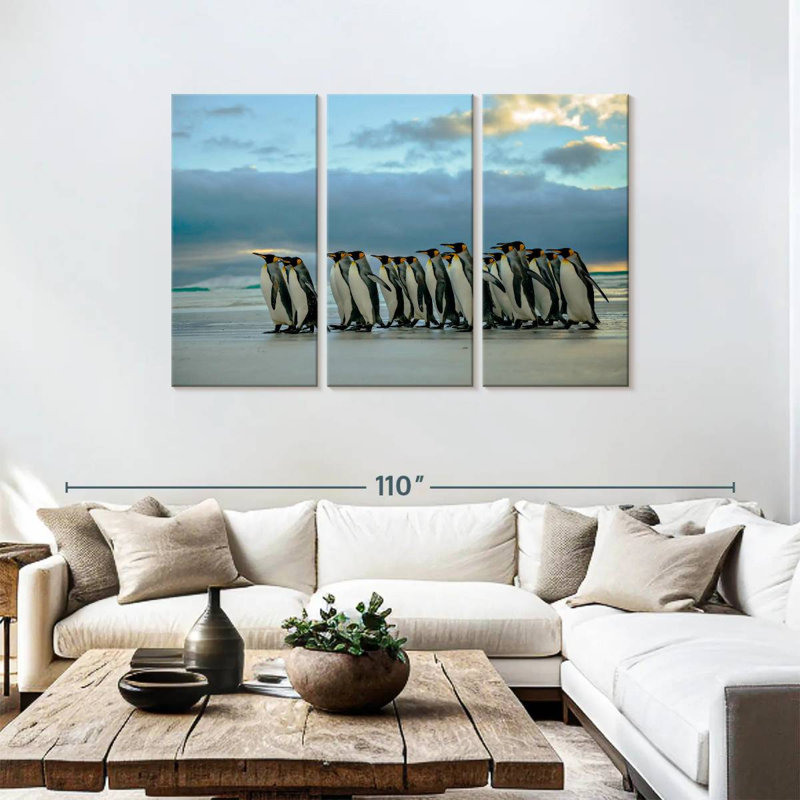 Brampt Waddling Penguins, 48" H x 74" W