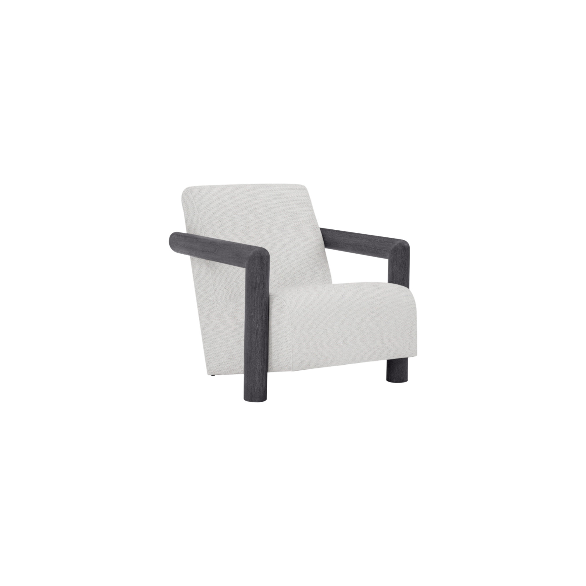 Mara Patio Chair with Cushions, White Linen 6016-000, Flint Gray