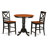 3 Piece Kitchen Counter Height Dining Table Set Contains a Round Wooden Table with Pedestal and 2 Dining Chairs, Black & Cherry-2015791282-2015791286