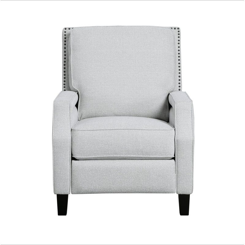 Push Back Reclining Chair Transitional Style Gray Chenille Upholstery 1Pc Cushion Seat Modern Living Room Furniture