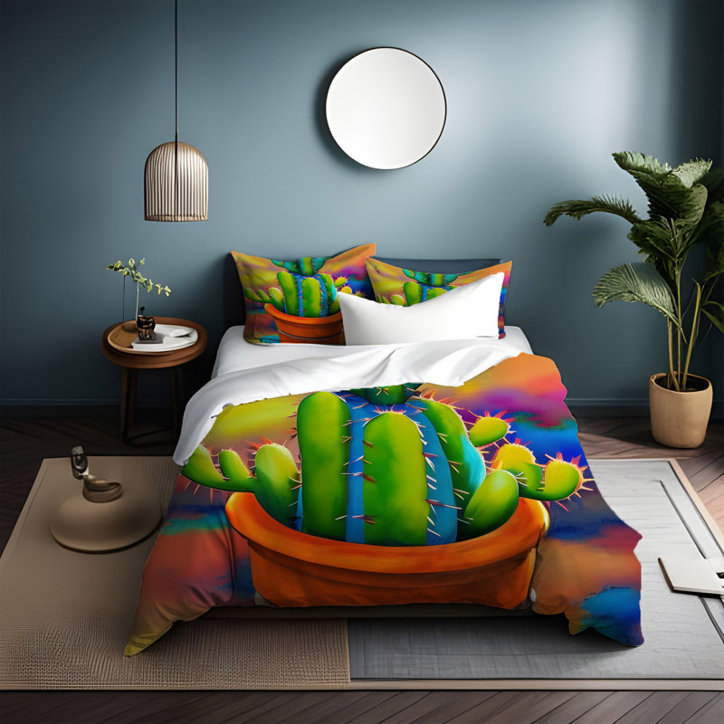 Polyester Abstract Duvet Cover, King Duvet Cover + 2 King Shams