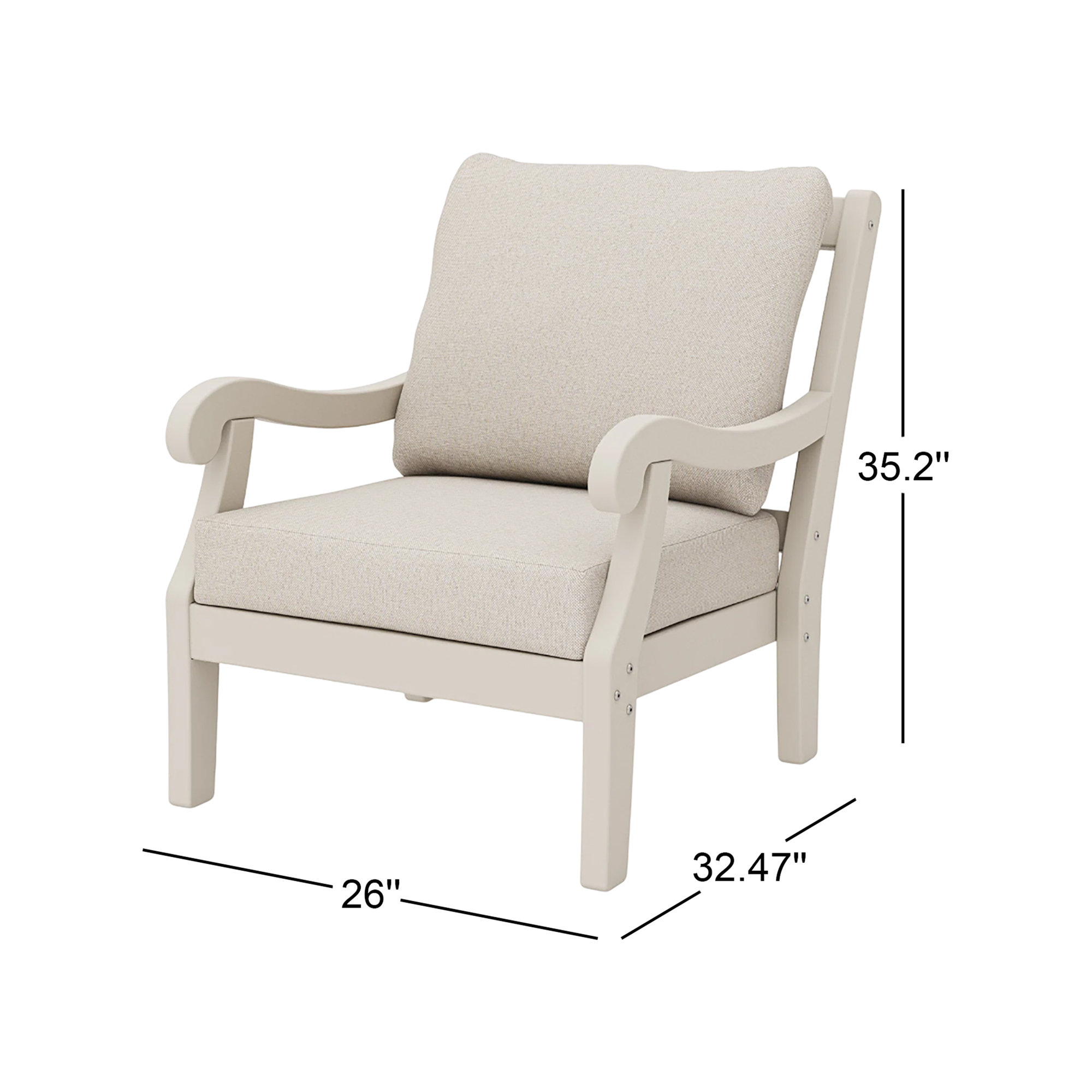 POLYWOOD x Birch Lane Verlyn Deep Seating Chair in Sand / Dune Burlap