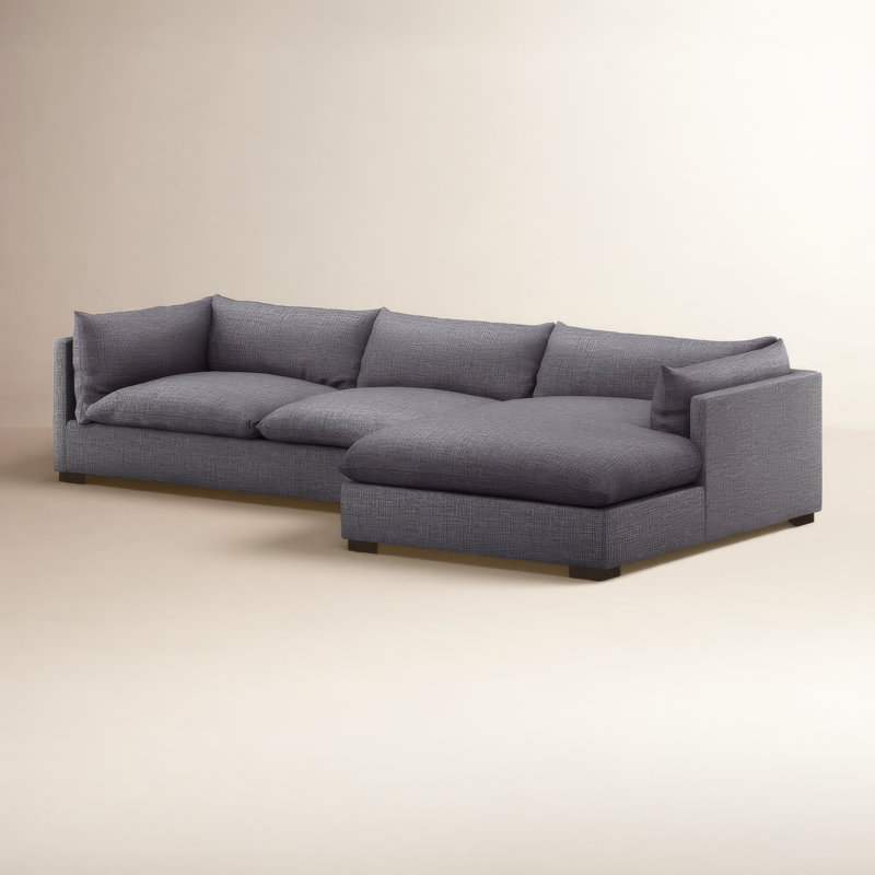 Zuri 131" 2 - Piece Upholstered Chaise Sectional, Right Hand Facing, 31.5" H x 131" W x 67.5" D, Bennett Moon Polyester