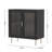 Modern Buffet Cabinet With Led Lights, 32" Acrylic Sideboard With 2 Doors, Adjustable Shelf Coffee Bar For Living Room, Kitchen, Black-84457676