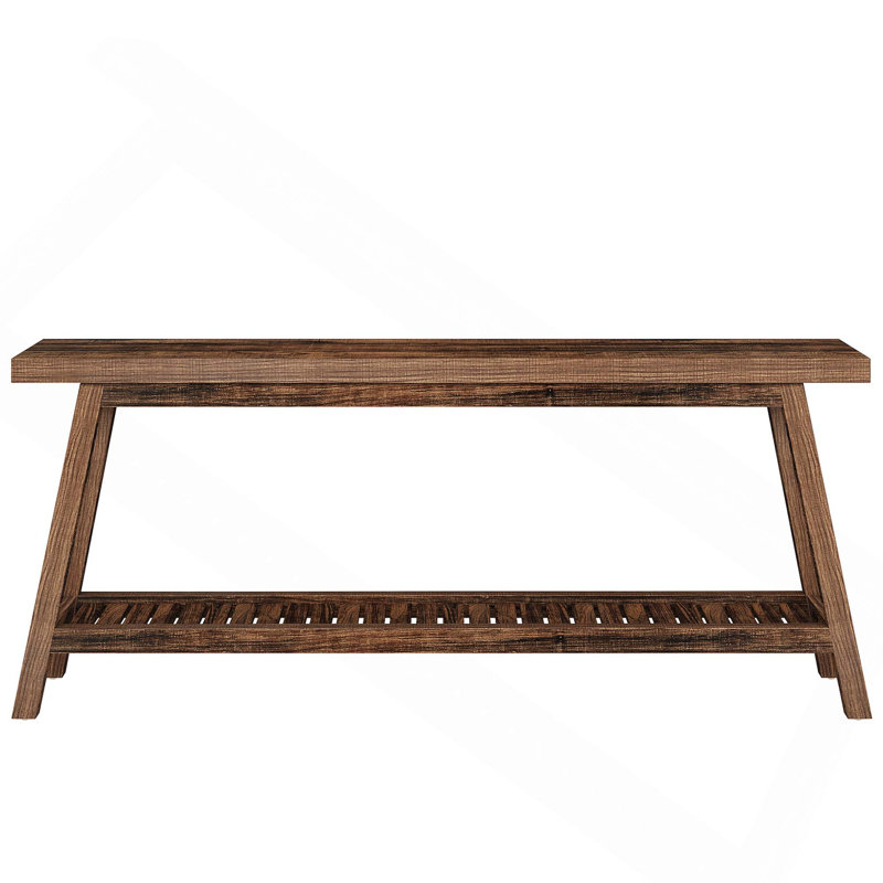 Rustic Extra Long Farmhouse Console Table With Shelf, Perfect For Hallway, Living Room, Or Foyer Decor And Storage