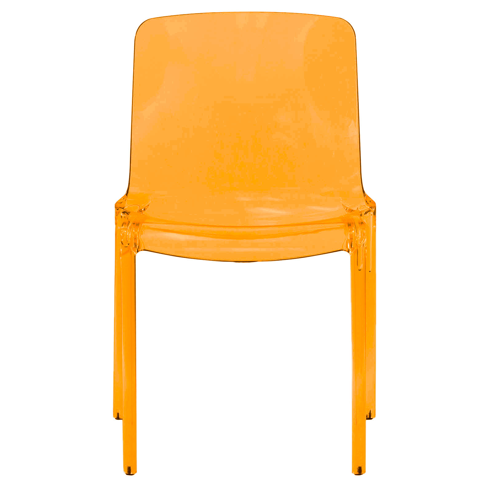 Lade Transparent Plastic Stackable Dining Chair with Waterfall Edge Seat – Lightweight Versatile Accent & Kitchen Side Chair, No Assembly Required