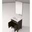 24 po L 18 po x P 18 po - Support de salle de bain en chêne brun - comptoir en acrylique et miroir inclus