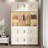 Portable Wardrobe Closet Storage Organizer For Clothes,Clothes Dresser,17 Magnetic Doors17 Cubes & 1 Hanging Rod,6 Pcs Hangers , Baby Wardrobe Storage Cabinet,White