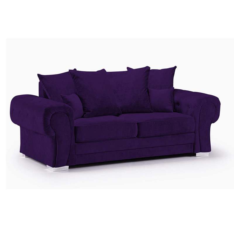 Deschamps 3 Seater Chenille Sofa, Amethyst