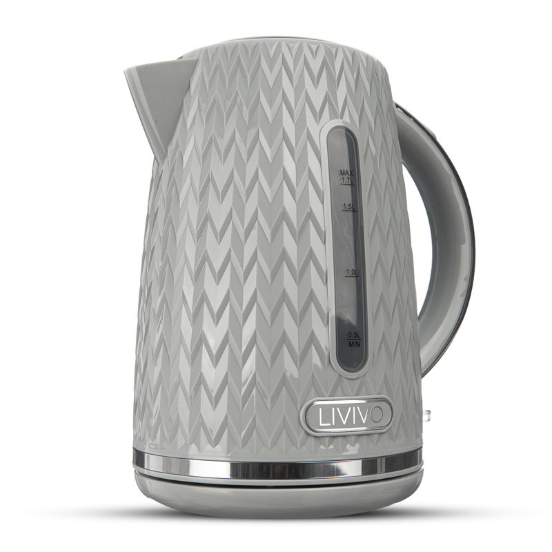 LIVIVO 1.7L Plastic Electric Tea Kettle, Grey