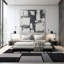 Arnaldur Geometric Black/Gray/White Area Rug-1011346200