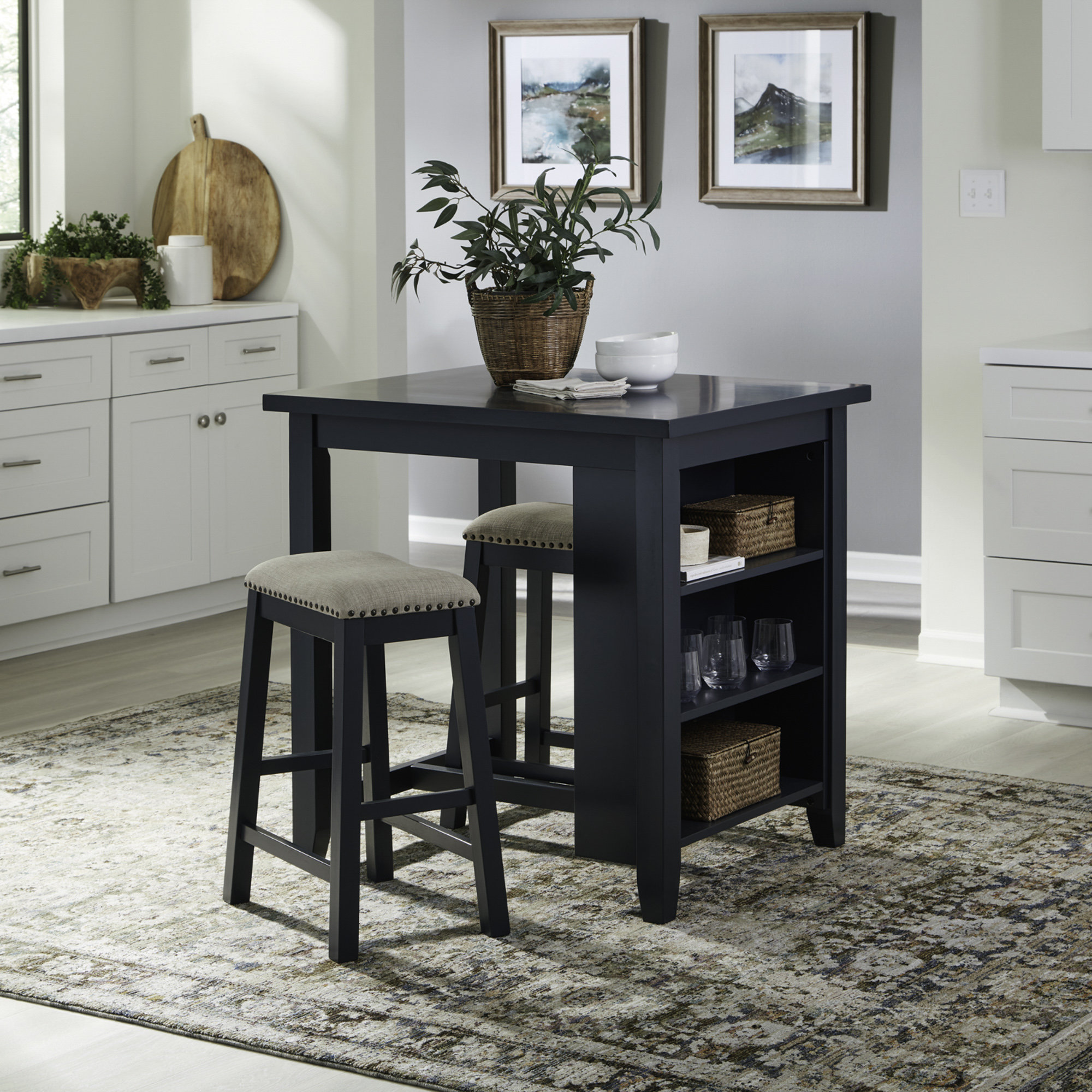 Three Posts™ Latour Counter Height Dining Table Set w/ Upholstered