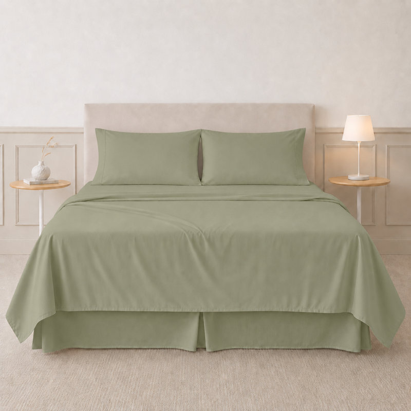 Ensemble de draps 4 pièces en microfibre ultra douce Modern Threads avec poches profondes, couleurs unies et imprimés