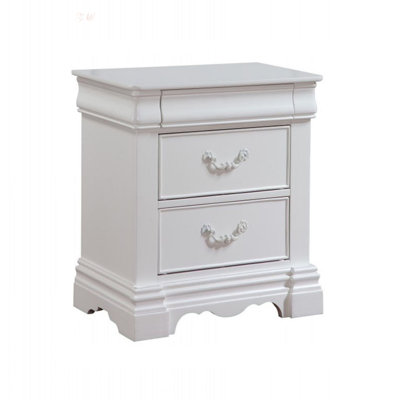 Table de chevet classique en bois de pin avec 3 tiroirs et plateau doublé de feutre, parfaite pour le rangement dans la chambre à coucher et l'élégance