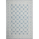 Hardanger Oriental Hand Tufted Wool Area Rug in Denim/White