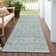 Machine Washable Indoor/Outdoor Xhevrie Turquoise Rug