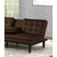 Futon canapé-lit de style contemporain convertible en table capitonnée et siège rabattable avec porte-gobelet USB-1219498708