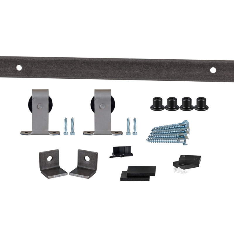 Ensemble de quincaillerie de porte de grange coulissante 407, 84 po, Couche transparente
