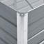 Raised Garden Flower Bed, Open Bottom Design, Grey Steel, 39 Inch