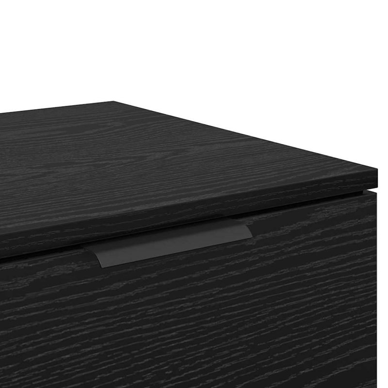 40cm W Manufactured Wood Bedside Table, Black Oak