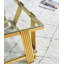 Table basse rectangulaire moderne en acier inoxydable de 47 po de largeur, table basse à double couche en verre trempé, table centrale avec rangement, assemblage facile-1722483865