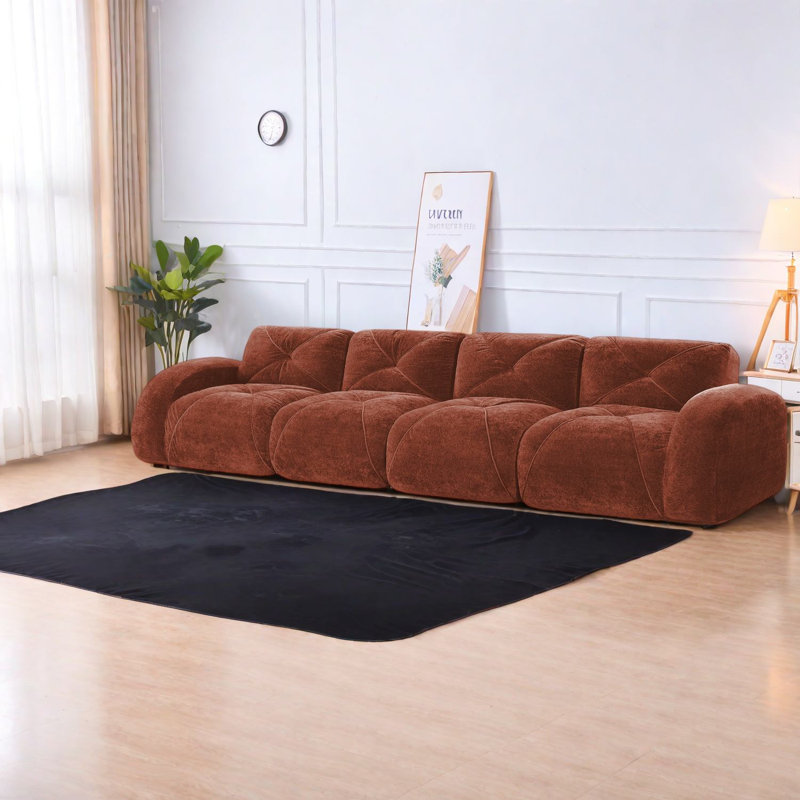 Canapés ergonomiques en velours, conception moderne sans assemblage pour les salons