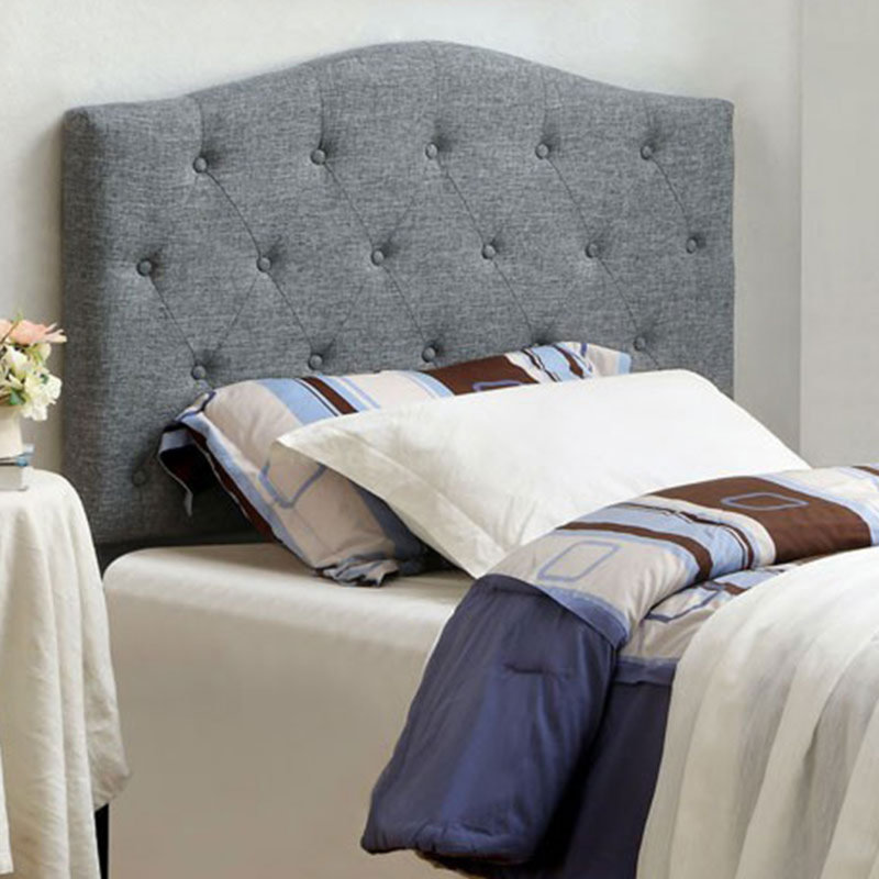 Tête de lit tapissier Daegal, Double / grand, Gris