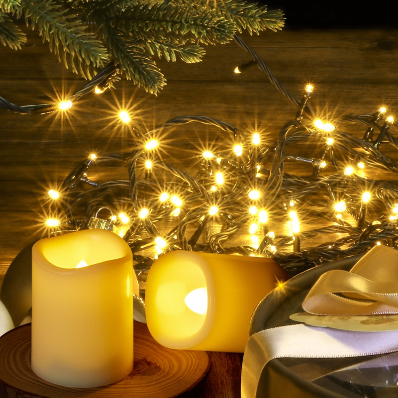 12 bougies votives sans flamme scintillantes avec minuterie à distance