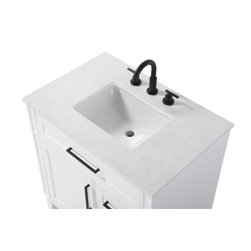Meuble-lavabo simple 32 po blanc miel, 32", Blanc