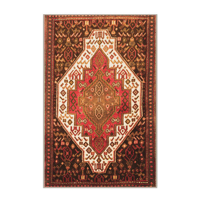 Tapis de style oriental rectangulaire orange 2 pi x 4 pi Ersie