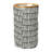 Bamboo Rimmed Round Krush Container Hamper with Cutout Handles, Black and White-1421767555