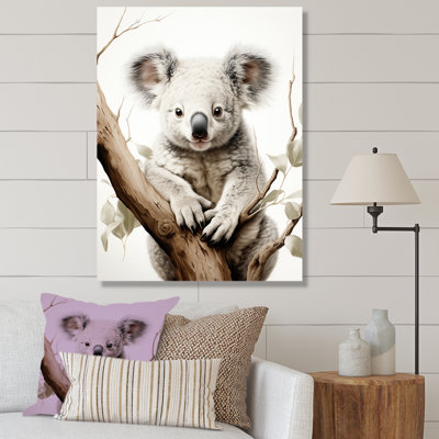 Minimalist Tree Loving Koala 4 - Koala Animal Wall Art