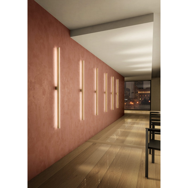 Fly Ap Aluminum LED Flush Mounted Sconce, Satin Golden Nickel