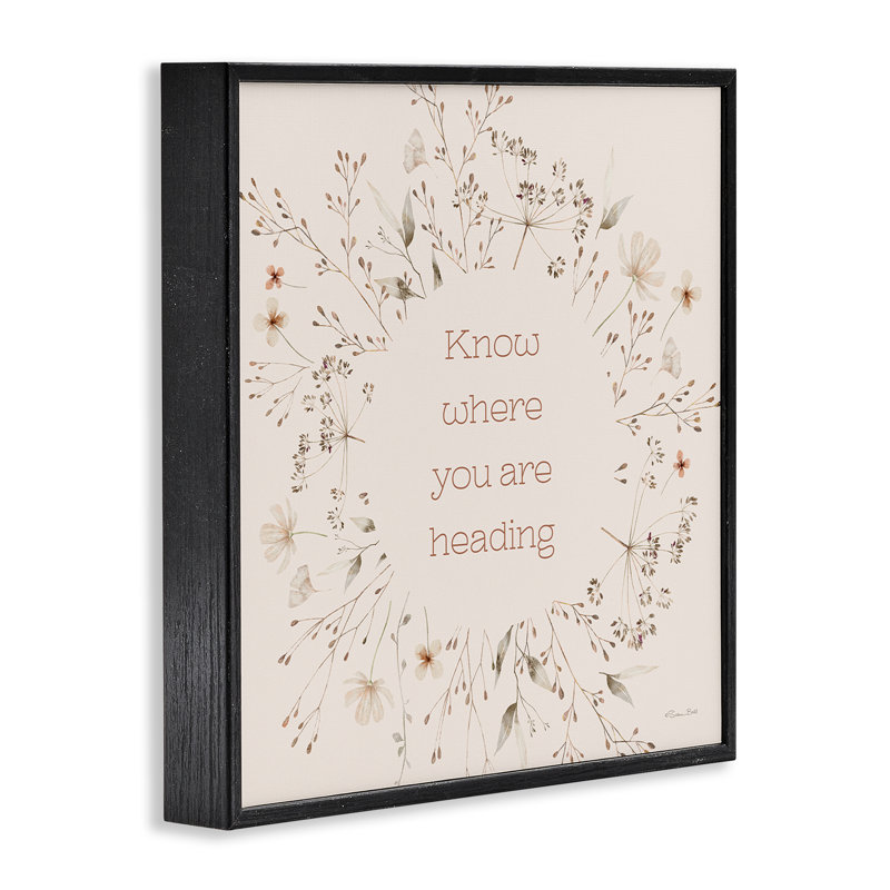 «Know Where You Are Heading», estampe numérique, design par Susan Ball, Giclée encadrée noir minuit, H 12 po x l 12 po